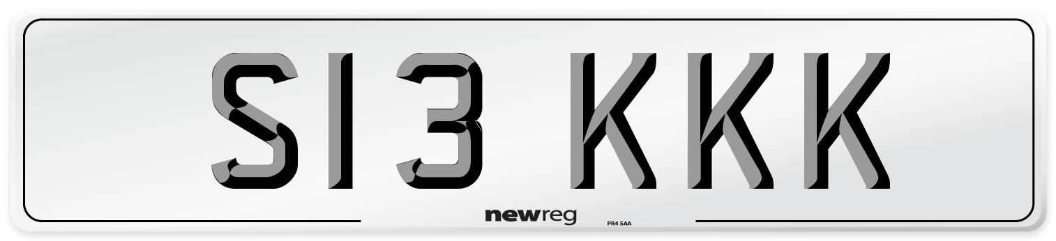 S13 KKK Number Plate from New Reg